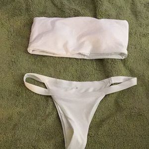 Bandeau white bikini
